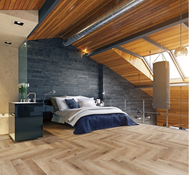 Виниловый ламинат SPC "Cronafloor" Herringbone Дуб Монпелье (640*128*4,5 мм) — купить в Евпатории